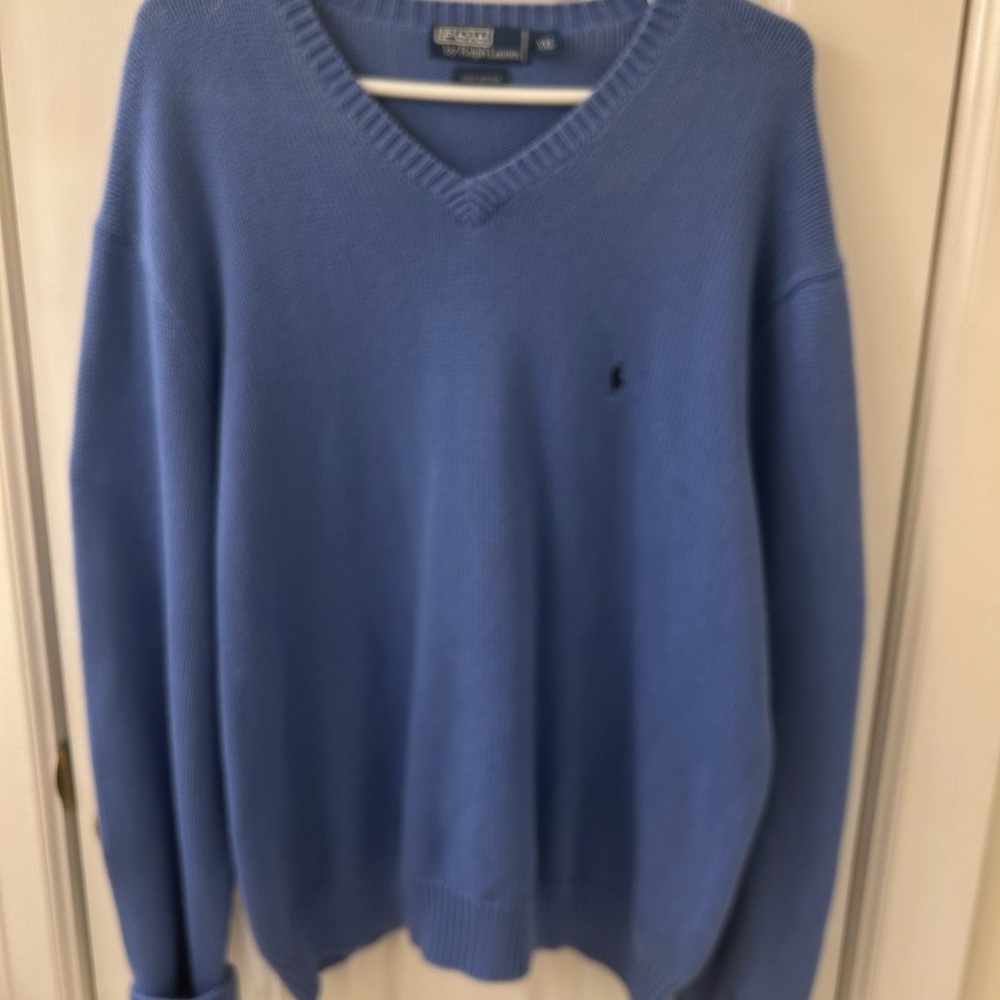 Polo Ralph Lauren Light Blue V-Neck Sweater